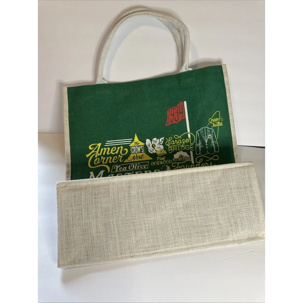 Masters‎ Tournament At Augusta National Golf Club Souvenir Green Jute Tote